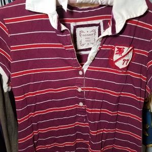 Small collared top red purple